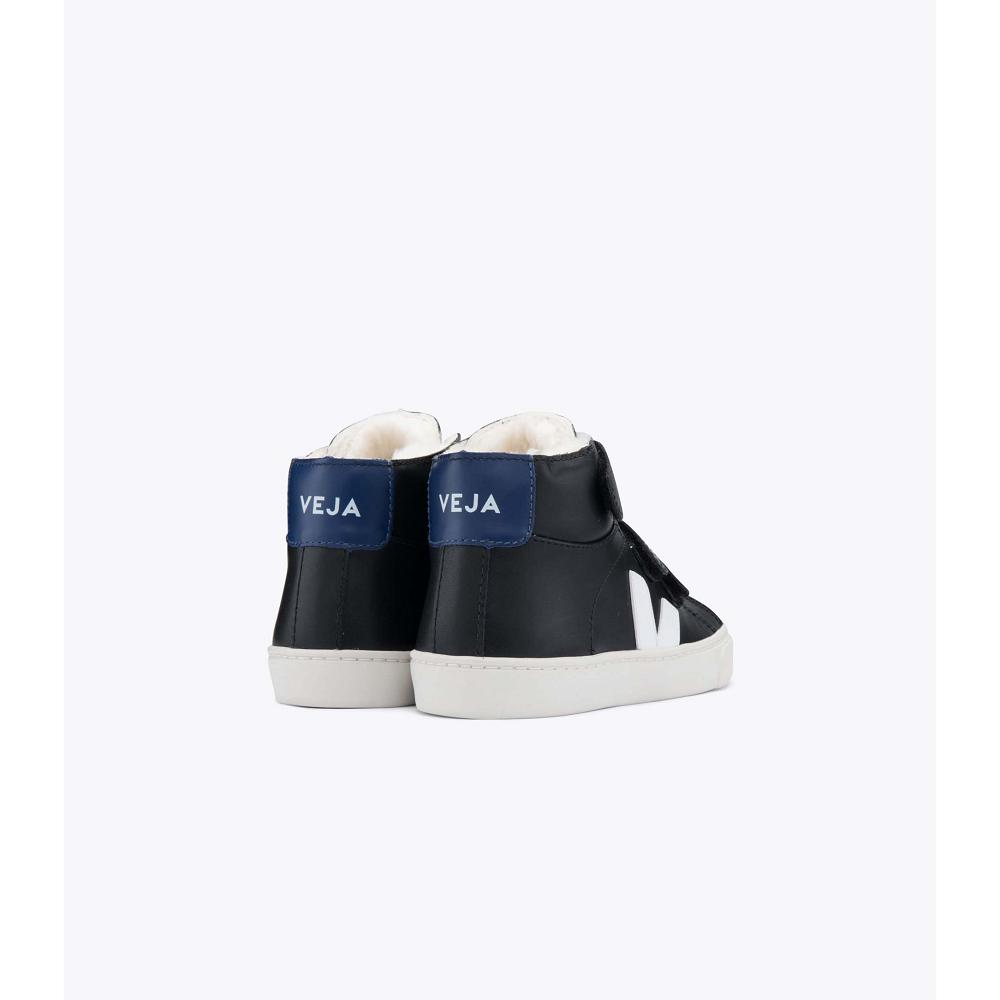 Veja ESPLAR MID FURED LEATHER Høye Barn Svarte | NO 692VRW